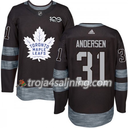 Toronto Maple Leafs tröja Frederik Andersen 31 1917-2017 100th Anniversary Adidas Svart Authentic - NHL Tröjor Herr